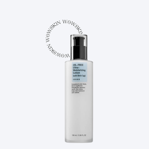 COSRX Oil Free Ultra Moisturizing Lotion hidratează intens fără să încarce tenul, fiind ideală pentru pielea mixtă sau grasă. Conține extract de mesteacăn pentru calmare și regenerare. wowskin.ro